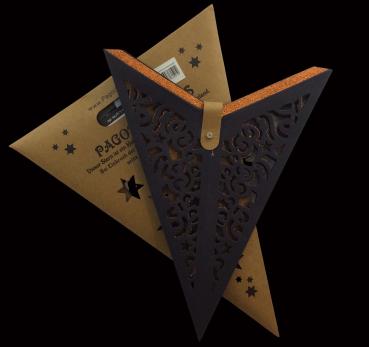 Preview: Kala Schwarz / Kupferglitter  - Faltbarer Leuchtstern, Weihnachtsstern aus Papier mit 5 Zacken, 60 cm